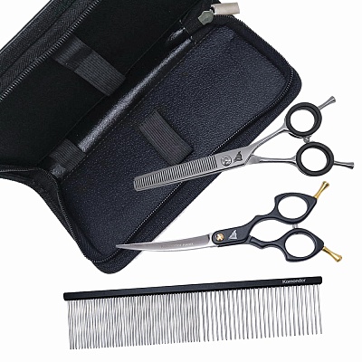 Набор Komondor ножницы Alexx 35/38 + гребень,KA2