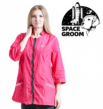 Блуза на молнии стразы SPACE GROOM розовая M  R01-4