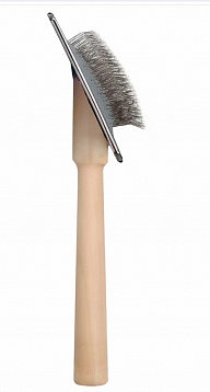 Пуходёрка ZooOne ОПТИМА металлическая супер большая с каплей деревянная ручка 468410XL