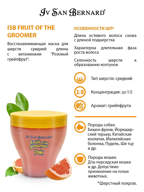 Маска IV SAN BERNARD, "Розовый грейпфрут" - 250 мл