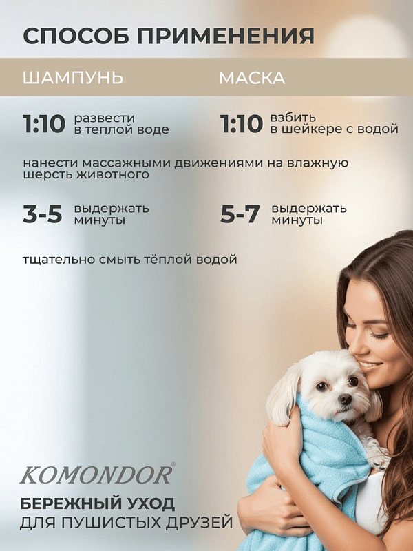 KOMONDOR Набор Шампунь + Кондиционер "Base" 2 х 500 мл, KN-007