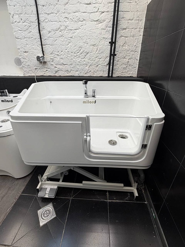 Milord Ванна для мытья собак белая на электроподъемнике, акриловая Milord Acrl-1
